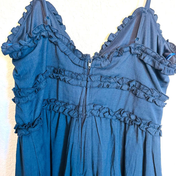 Mi Ami Women's Blue Summer Ruffle Sleeveless Romper Size Medium - Picture 4 of 6